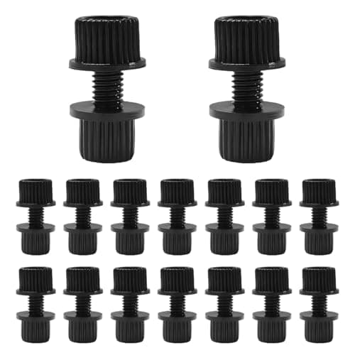 KVAEY 16PCS Nylon License Plate Cover Screws Motorcycle License Plates Screws Frame Holder Bolts Nuts Plastic Nylon License Plate Frame Cover Fasteners Kit for Bike Motorcycle Black