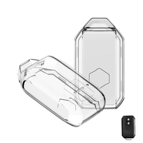 Keyzone Clear TPU Key Cover Compatible for Victoris, Jimny, Baleno, Grand Vitara, Xl6, Ignis, Swift, Ertiga, New Brezza 2022, Dzire, Fronx 2 Button Smart Key (Clear TPU)