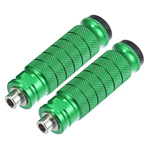 X AUTOHAUX 1 Pair Aluminum Alloy Rear Foot Pegs Footrests Universal Green for BMX MTB Bike Bicycle Fit 1/4 Inch Axles