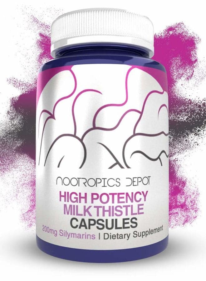 High Potency Milk Thistle Extract Capsules | 200mg of Silymarins from Silybum marianum | 60 Count