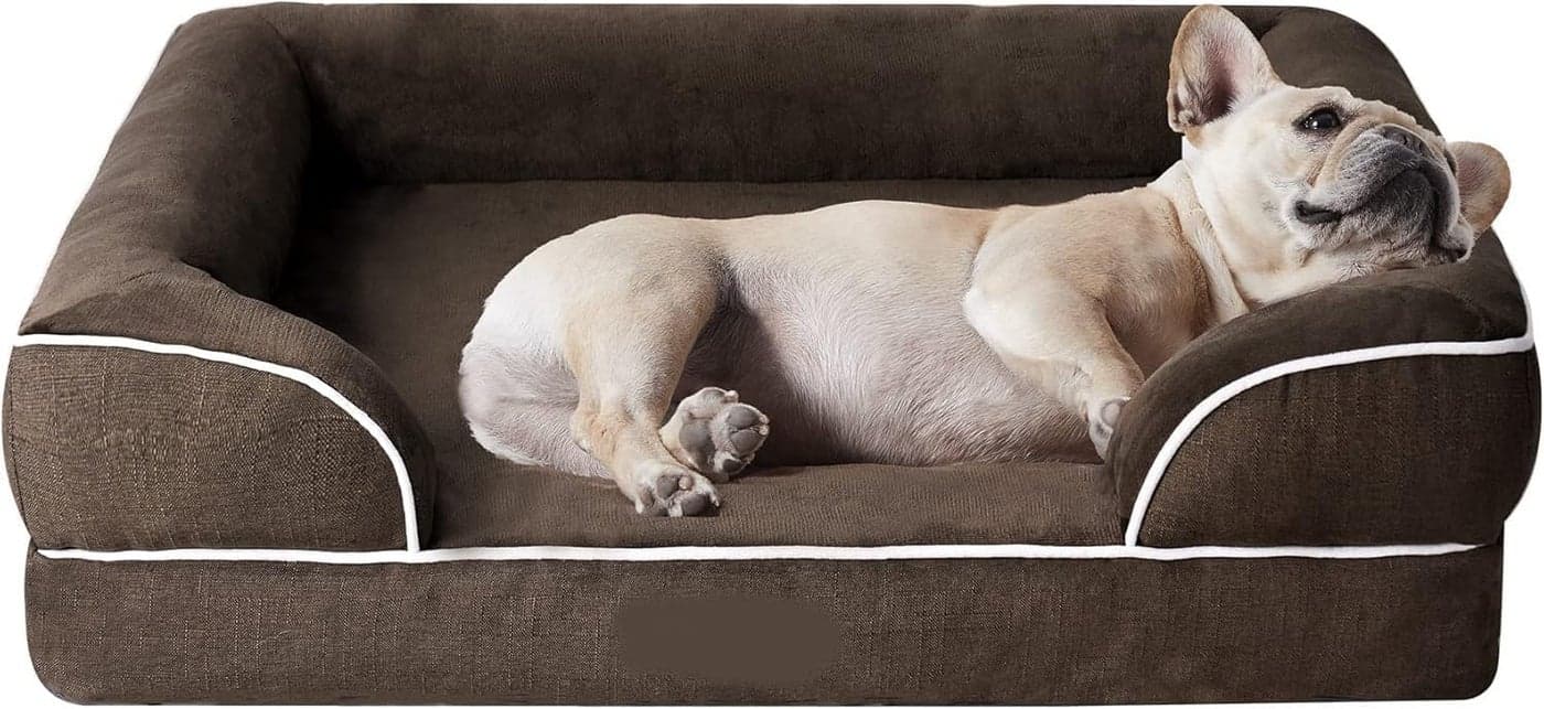 Cutepups Orthopedic Dog Bed Comfortable Dog Mattress for Sleeping, Washable pet Bed for Dogs (Dark Brown, S)