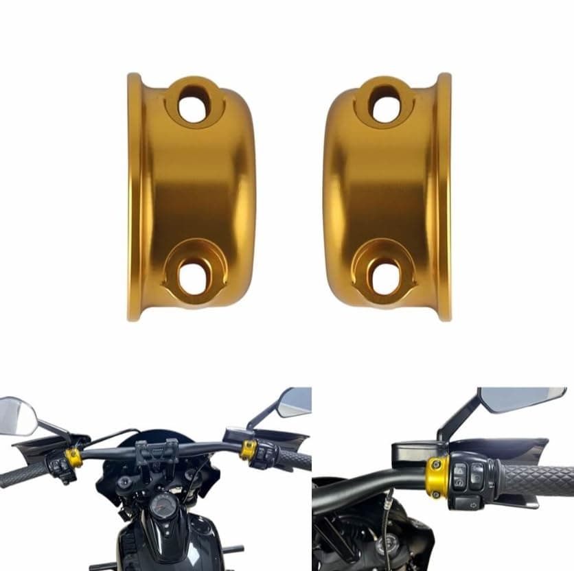FVMOTO CNC Brake Clutch Perch Clamps Half Clamp Compatible with Harley Sportster Softail Dyna Touring Road Glide Street Glide Glod