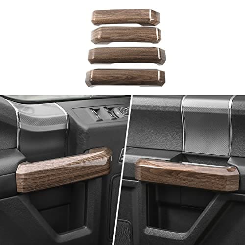 Linskip Interior Door Handle Cover Compatible with Ford F-150 2015 2016 2017 2018 2019 2020, F150 Door Handle Cover Trim, F150 Interior Accessories 4Pcs(Wood Grain)