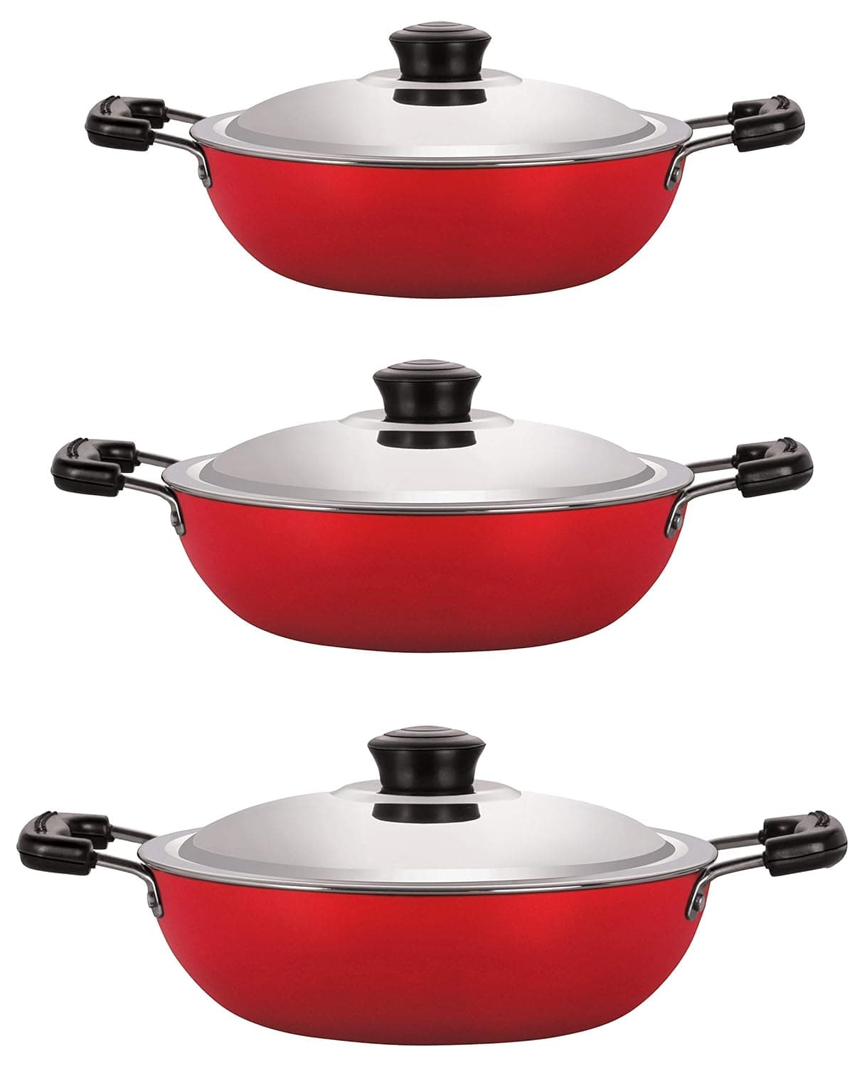 Nirlon Non-Stick Aluminium Gas Compatible Cookware Utencils Combo Item Set, 3 Piece Set