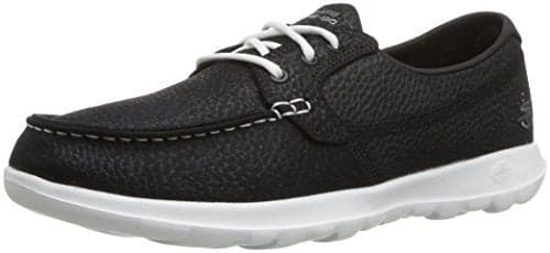 Skechers Performance Women's GO Walk Lite-Eclipse Boat Shoe,black/white,10 M US