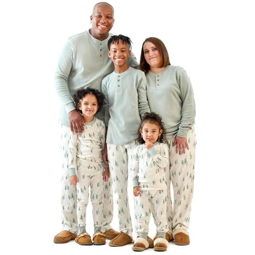 Butterblu JAMIE Matching Family Jammies Holiday Pajamas 100 Organic Cotton PJs Adults Kids Toddlers Baby Pets Winters Pine Small