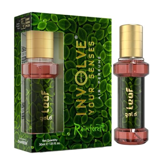 Involve Rainforest Gold Leaf Fragrance Car Perfume - IRF06-30 ml | Royal Fine Fragrance Luxury Spray Air Freshener | Car Accessories Interior | Car Fresheners