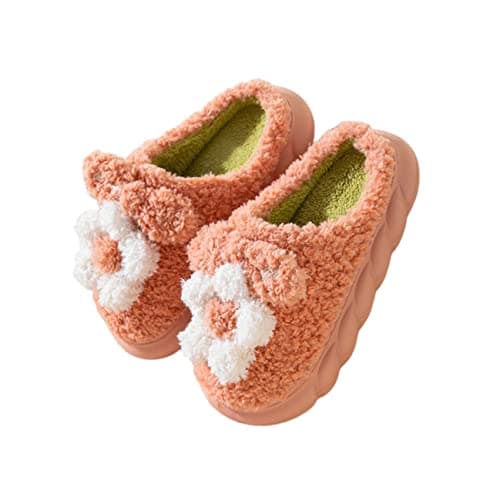WYIKE Women's Adult Warm Plush Flowers Slippers Cute House Slippers for Women Indoor