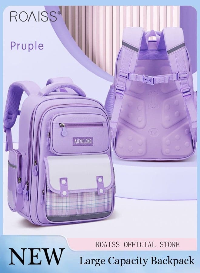 Little Girls Backpack with Zipper Closure, Waterproof Elementary Bookbag for Girls, Adorable Schoolbag with Chest Strap and Spine-protecting Design, Suitable for School, Excursion or Any Outdoor Activities