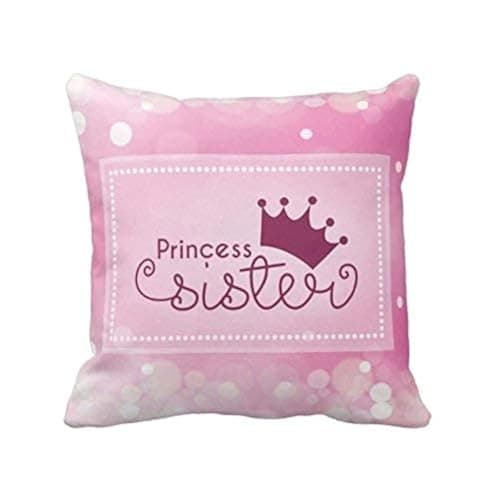 TheYaYaCafe Rakhi Gifts 12X12 inches Cushion (with Filler) Princess Sister Printed Raksha Bandhan Birthday