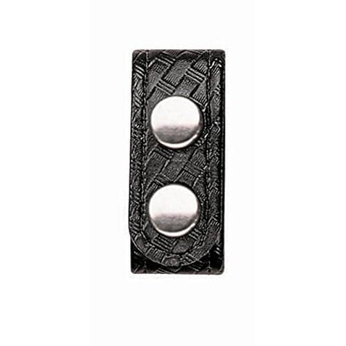 Bianchi 7906 AccuMold Elite Belt Keeper, 1 Inch (25MM) Width, Pack of 4, Fits 2.25 Inch Belt, Basketweave Black, Bronze Snap
