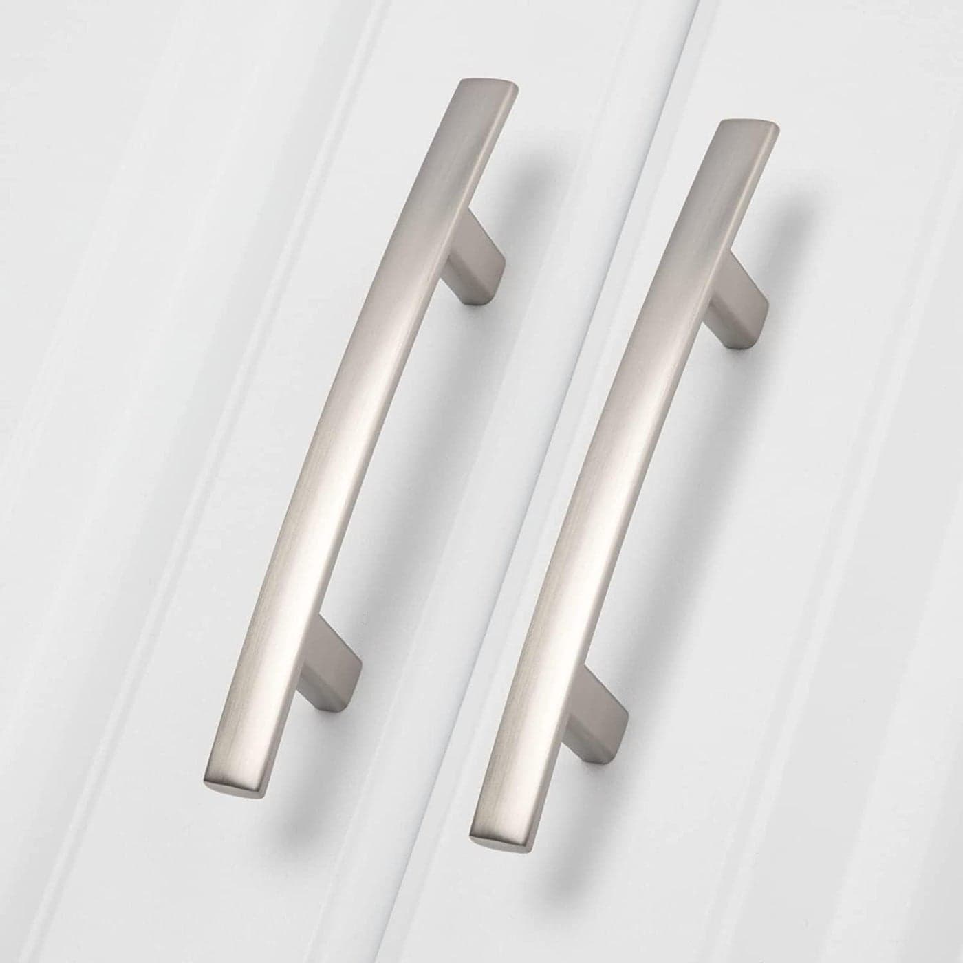 homdiy 3 inch Cabinet Handles 25 Pack Brushed Nickel Cabinet Pulls Arch Drawer Hardware Modern Dresser Pulls for Kitchen Bathroom Cupboard Zinc Alloy