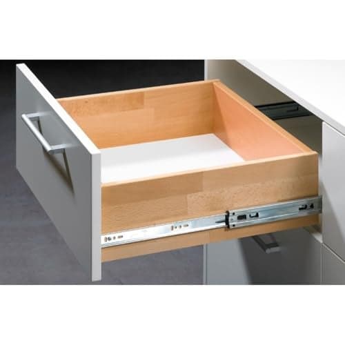Hettich Telescopic Ball Bearing Channel KA 5632/450mm | Zinc Finish, Normal Closing | Drawer Channel for Home, Kitchen & Wardrobe | Load Capacity 45 kg | Full Extension (Galvanised Steel, 2 Pcs)