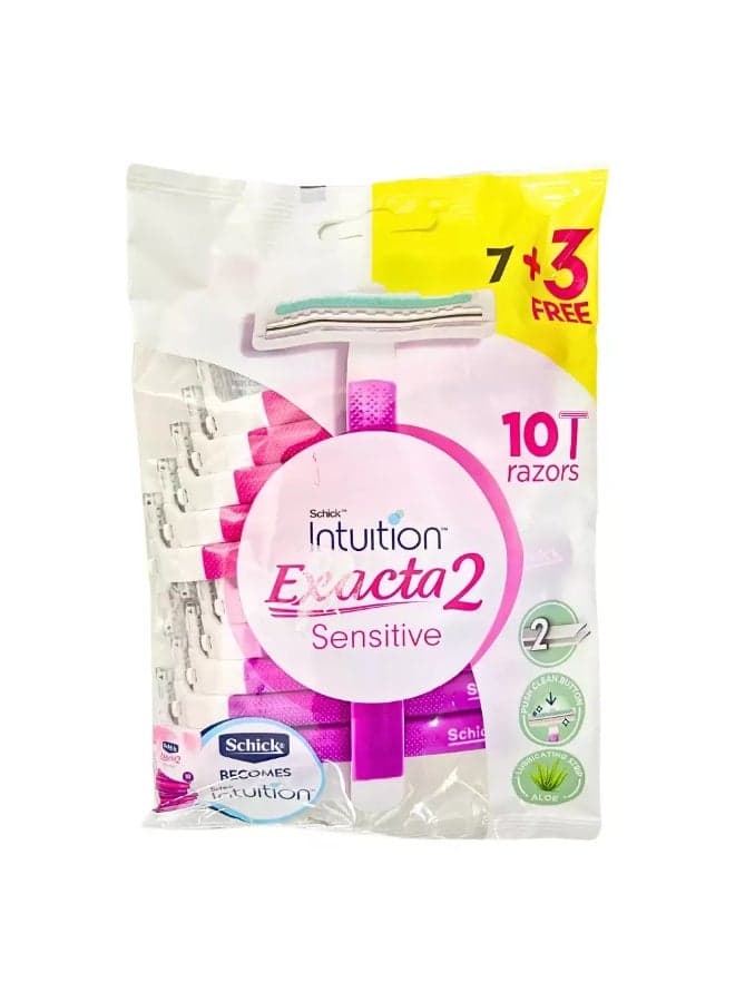 Schick Intuition Exacta2 Sensitive Razor For Women- 7+3pcs