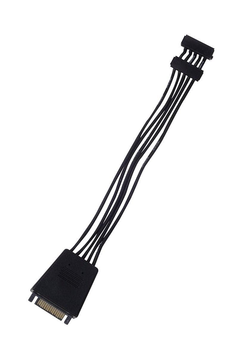 Silverstone Tek Super Flexible 2-in-1 SATA Power Adapter Cable with Power Stabilizing Capacitors (CP06-E2)