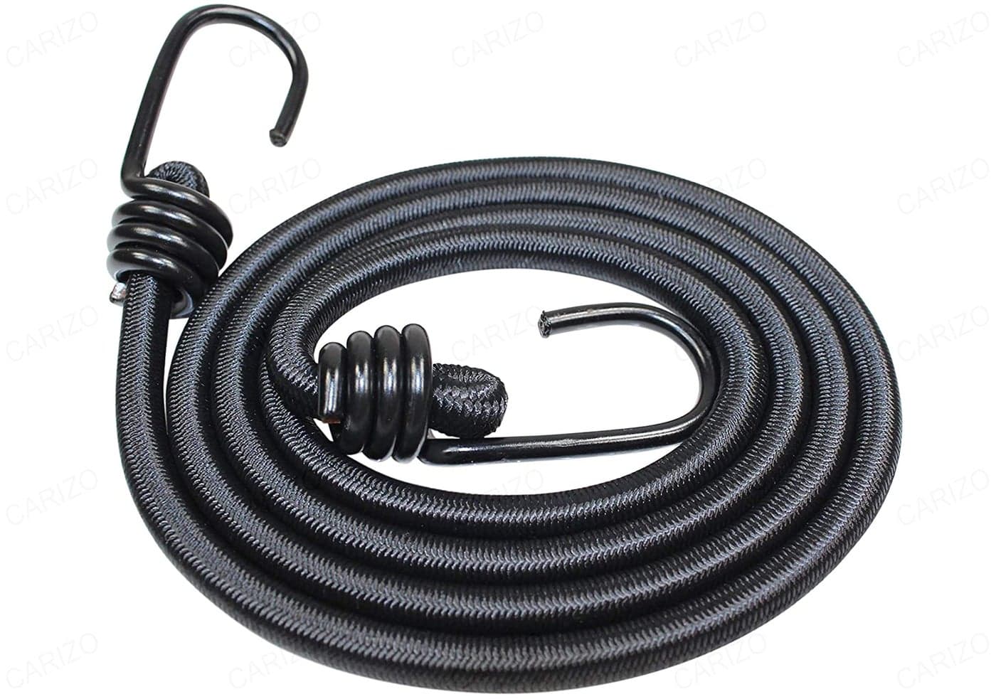 CARIZO® 5.8 Feet Heavy Duty Shock Bunjee Cords with Durable Metal Straps for Bikes, Car, Caravan, Tie Downs, Tool, Camping, Carrying and Organizing Things | Weather & Abrasion Resistant (Pack of 4)