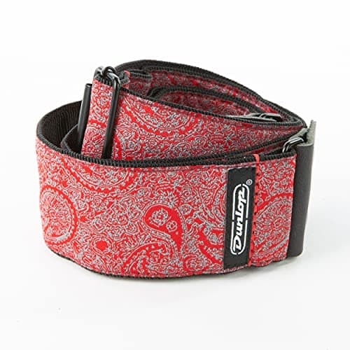 Jim Dunlop Jacquard Paisley Red Guitar Strap (D6711)