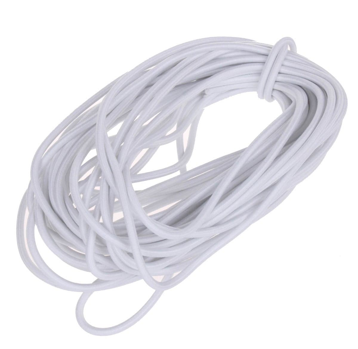 Usew 18Inch 3mm White Heavy Stretch Round String Elastic Cord Cut of 10 Yards