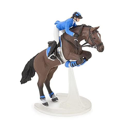 Papo - Jumping Horse with Riding Girl - Realistic Figurine - 3 Years Old - Horses, Colts and Ponies - Hand Painted - Educational Toy - Faithfull Details - Gift Idea - Jumping Horse Toy