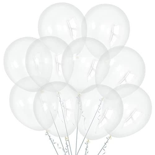 BEISHIDA 100 Pack 10 Inch Clear Balloons Transparent Party Balloons Latex Matte Round Balloons for Birthday Party Baby Shower Girls Kids Party Wedding Graduation Anniversary
