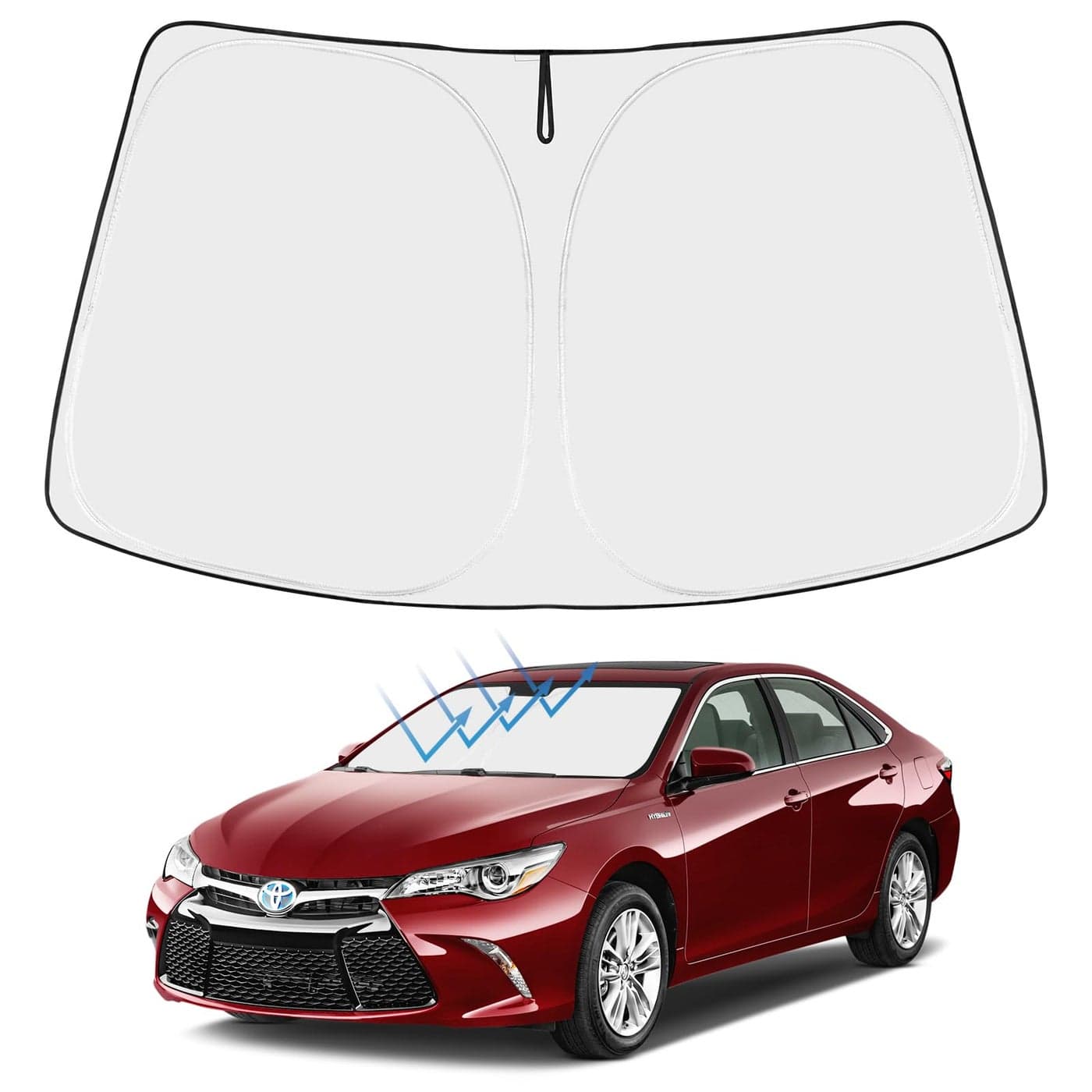 Proadsy 2025 Upgrade Windshield Sun Shade Custom Fit 20132017 Camry 4Layer Foldable Front Sunshade Protector Sun Visor Blocks UV Rays Keep Car Cooler Accessories