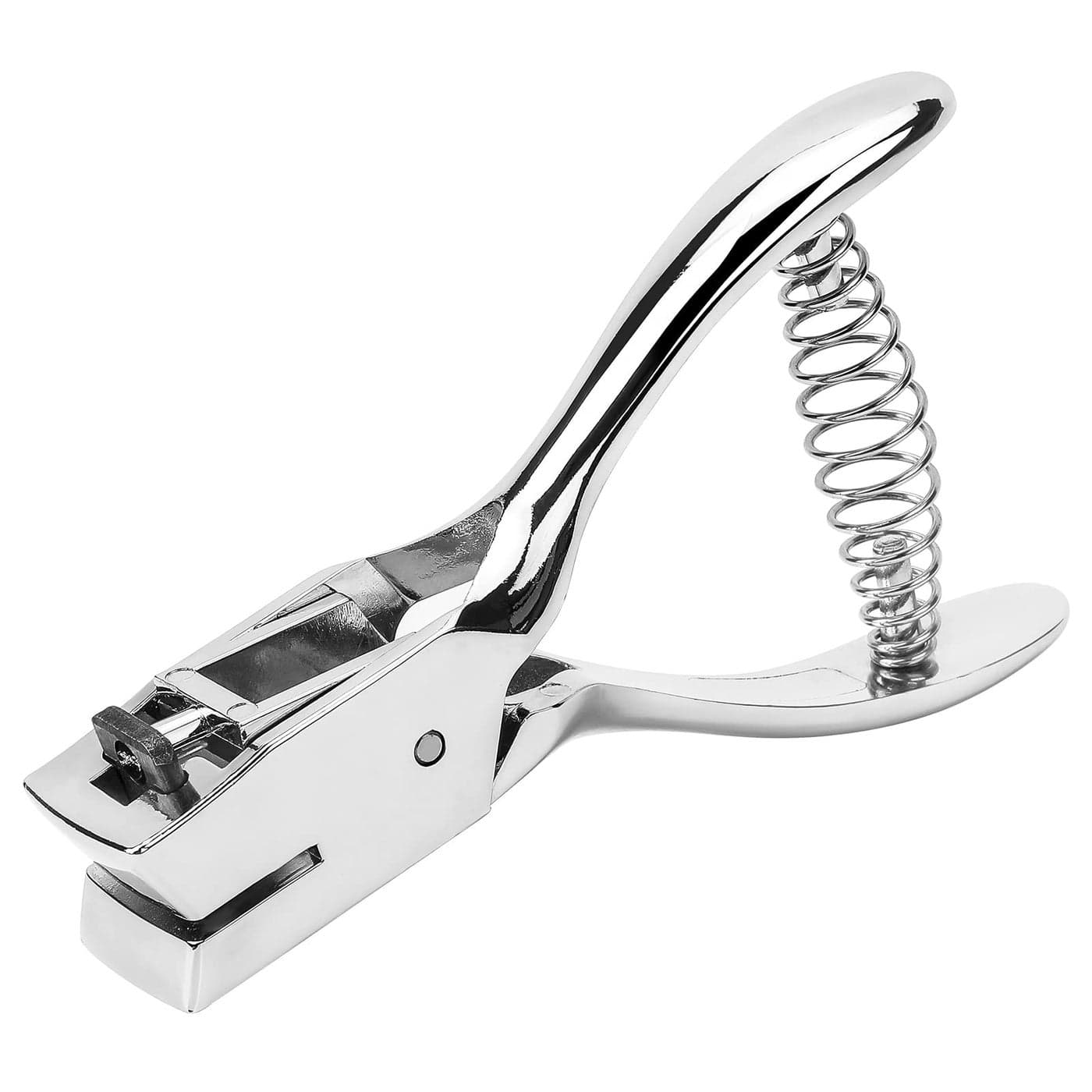 MROCO Hole Punch One Slot Badge Punch for ID Cards Handheld Metal Slot Puncher 15mm x 3mm Hole No Burrs SpringLoaded Works on PVC Paper Cardstock