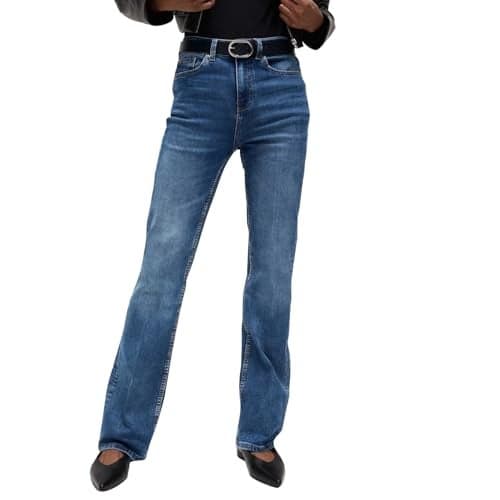 Marks & Spencer Solid Blue Cotton Womens Eva Bootcut Jeans