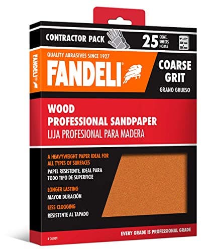 Fandeli | Wood Sanding Paper | Coarse Grit | 25 Sheets of 9'' x 11'' | Perfect for Sanding Wood | Hand Sanding | Orbital Sanders