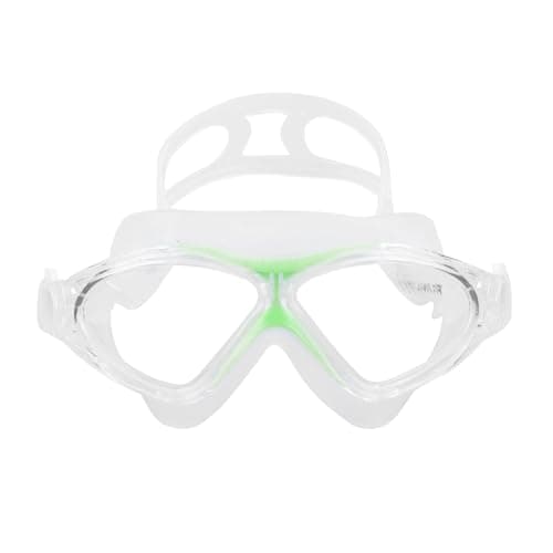 STRAUSS Silicone Swimming Goggles | Anti-Fog & UV Protection for Kids, Adults | Fully Adjustable With Case Cover (Green)