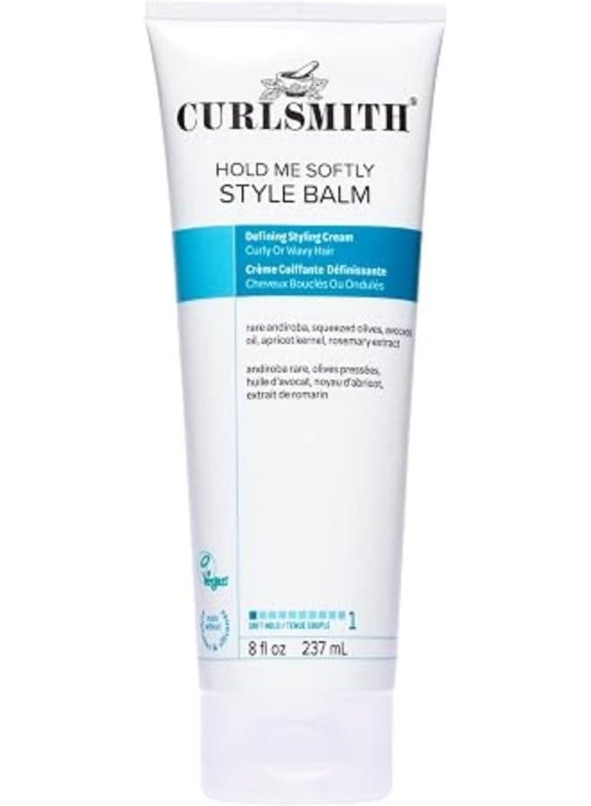 Curlsmith - Hold Me Softly Style Balm - Vegan Soft Holding Styling Cream for Wavy and Curly Hair, Natural Look (227ml) | Curl Enhancing Cream, Lightweight, No Curl Cast or Crunch, For All Curl Types, Vegan