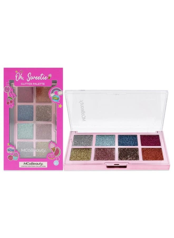 Oh Sweetie Glitter Palette - Consists Of 8 Finely Pressed Glitter Shades - Ultra-Soft And Highly Blendable - Giving You A Long-Wearing, High-Impact Glam Effect - For A Unique Look - 1 Pc