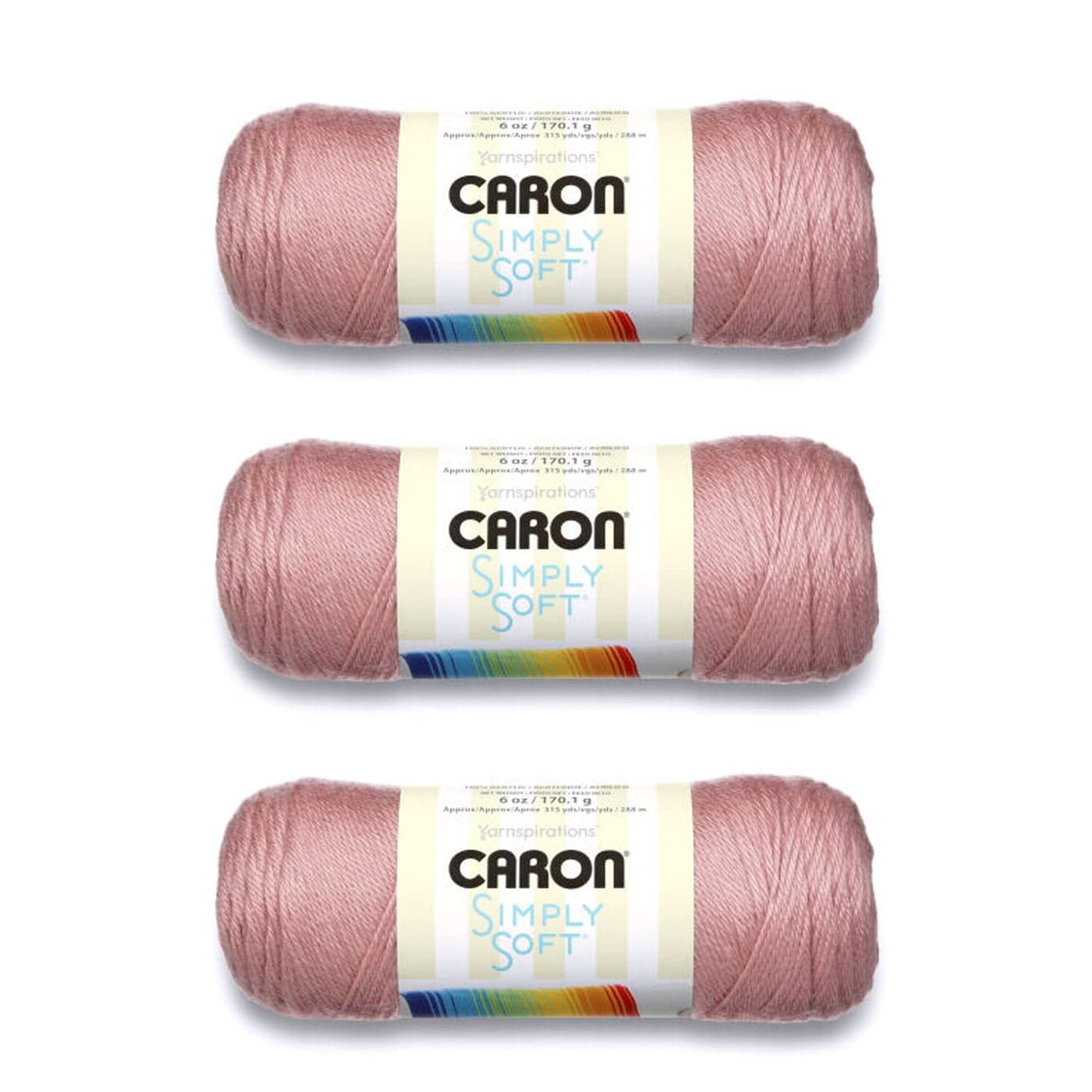 Caron Simply Soft Victorian Rose Yarn 3 Pack of 170g6oz Acrylic 4 Medium Worsted 315 Yards KnittingCrochet