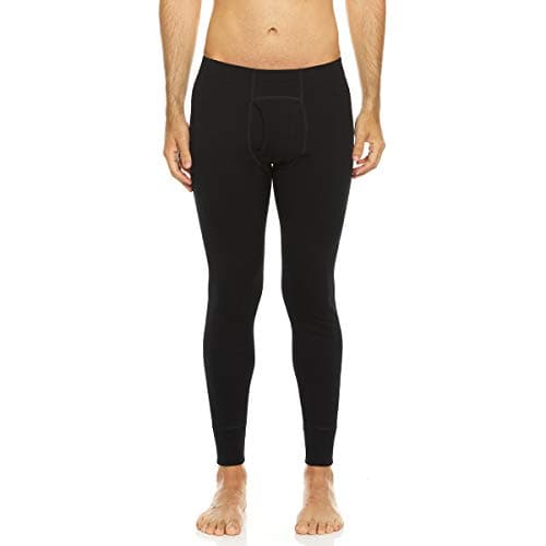 100% Merino Wool Expedition Weight Mens Bottoms - Heavy Weight Base Layer Pants - Extreme Cold Weather Gear - Black - XX-Large