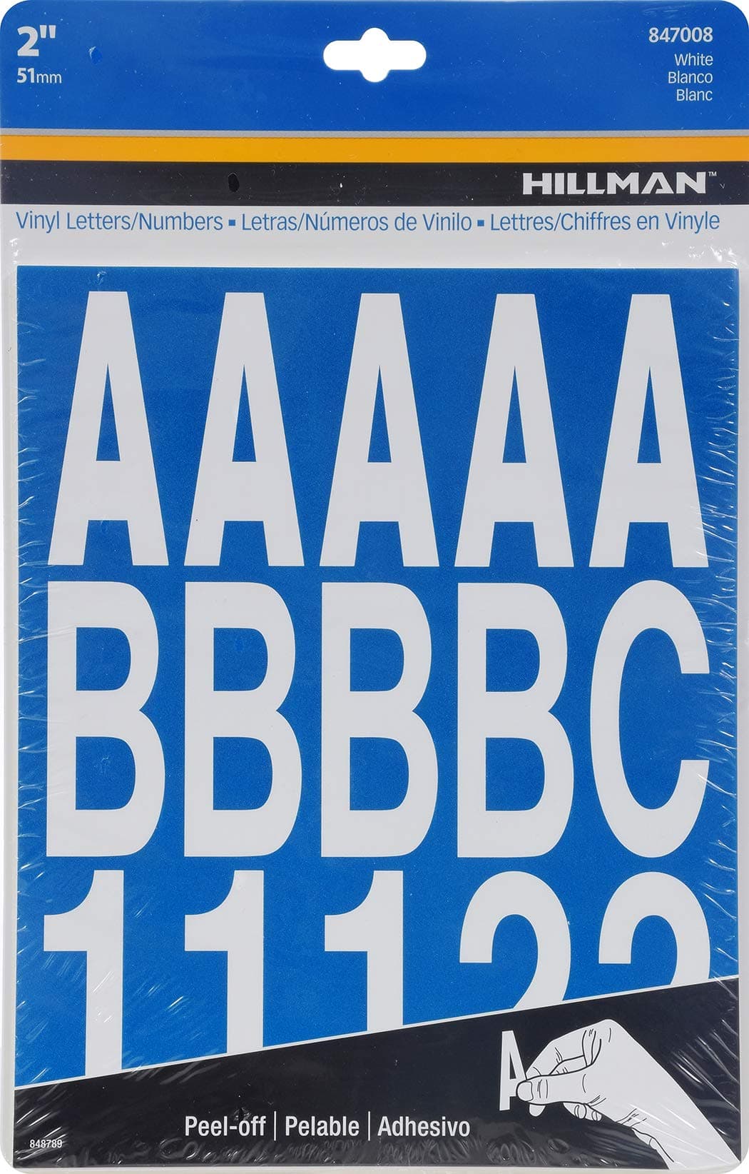 Hillman 847008 DieCut LettersNumbers Kit White 2Inch