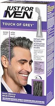 Just For Men Touch of Grey Dark Brown Hair Dye For a Natural Salt Pepper Look T45