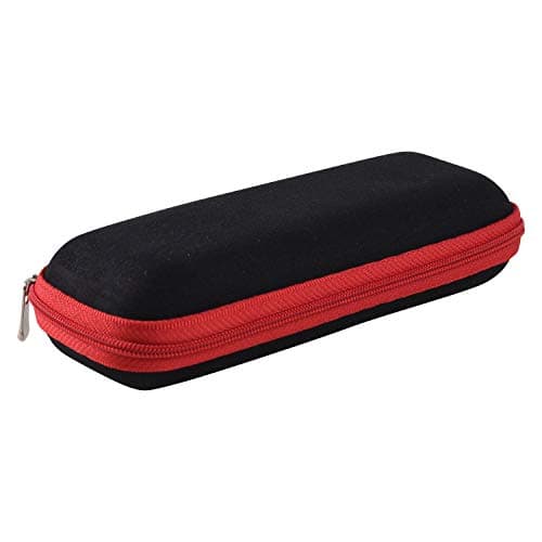 VIVID Vision Unisex Adult Lightweight Eyewear Specs Case Cover | Protect Eye Glasses | Chashma Dibbi | Spectacle Box | Closure - ZIPPER | Fabric | IC-358 | Black-Red