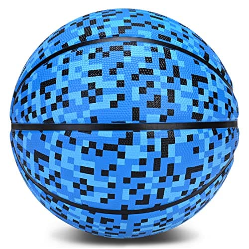 PECOGO Basketball Size 7 Official Rubber Streetball 295 Outdoor Indoor Mens Basketball Ball for Youth Teen Adults Boys and Girls Gift IdeasWithout Pump
