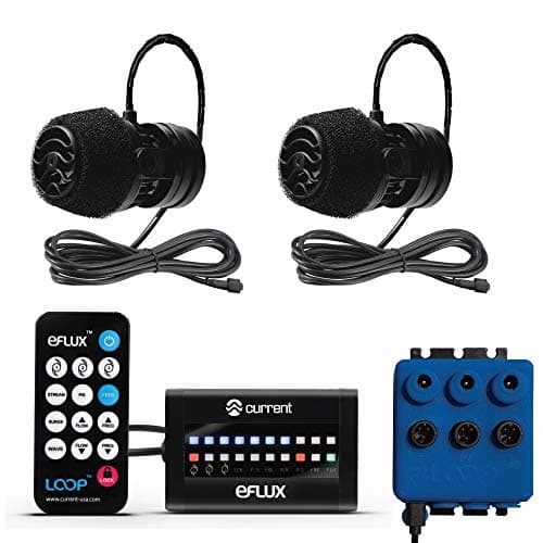 CURRENT Dual eFlux Aquarium Wave Pumps, 660gph - Includes 2 Wave Maker Water Circulation Pumps for Freshwater and Saltwater Fish Tanks - Multiple Adjustable Flow Modes - Wireless Remote Control