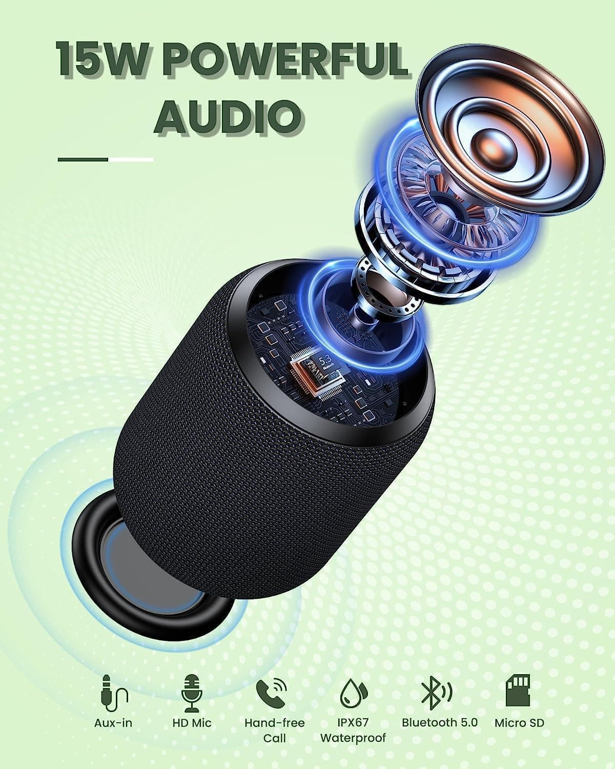NOTABRICK Bluetooth Speaker IPX67 Waterproof Portable Speakers