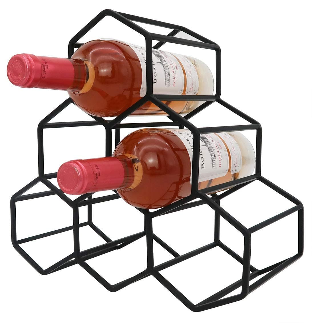 Godinger Wine Rack 6 Wine Bottle Storage Holder Metal Countertop Stand for Wine Bottles