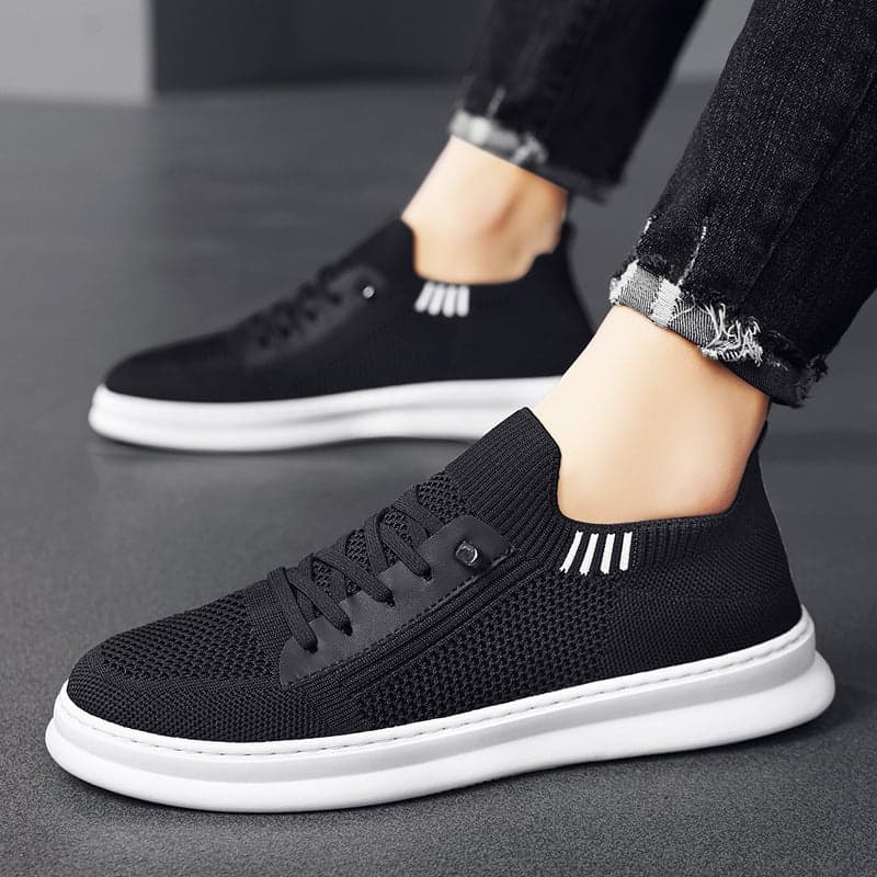 Men'S Summer Breathable Mesh Casual Sports Deodorant Mesh Shoes Lazy Slip-On Soft-Soled Black Flat Shoes Trendy Shoes