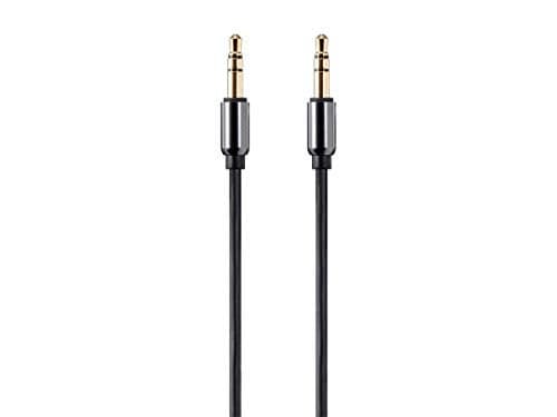 Monoprice Auxiliary Audio Cable - 3.5mm TRS, Gold Plated, 1 Feet, Black - Onyx Series