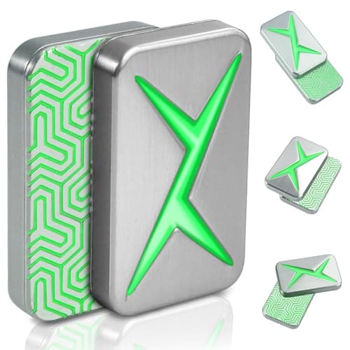 TAMOXI Metal Fidget Slider Magnetic EDC Haptic Fidget Toys Adult Fidgets for Anxiety ADHDADDAutism Stress Relief Metal Fidget Toy Lightup HomeOffice Desk Toys for Father Man Friends Silver
