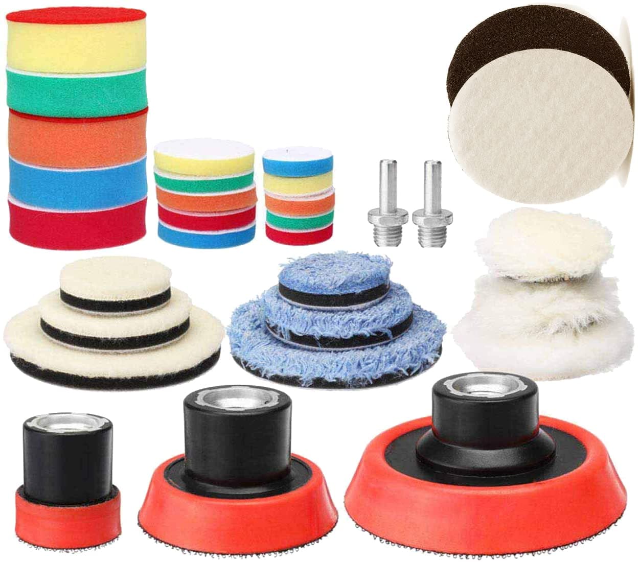 DIY Crafts With 5x Fur 5x Felt Pads 2 inch Kit 915x Polishes Set 123 Inch Drill Buffing Buffer Pad Polishing Pad Mix Size Kit M14 Backing Pad Adapter P With 5x Fur 5x Felt Pads 2 inch Kit