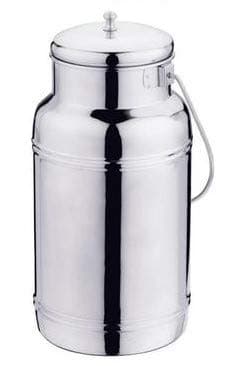 DiBha Stainless Steel Milk man can, Barni, Pot, dolchi with Lid, Color - Silver, Capacity - 2.5 liter (Size - H-25 L-12 B-12cm)