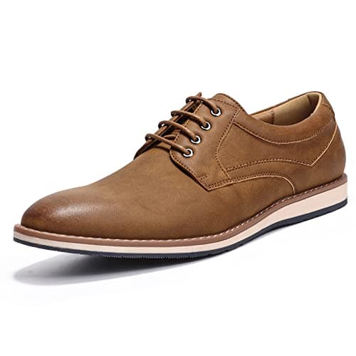 Mofri Men's Casual Dress Shoes Size 10 Formal Oxford Brown Casual Dress Shoes for Men Business