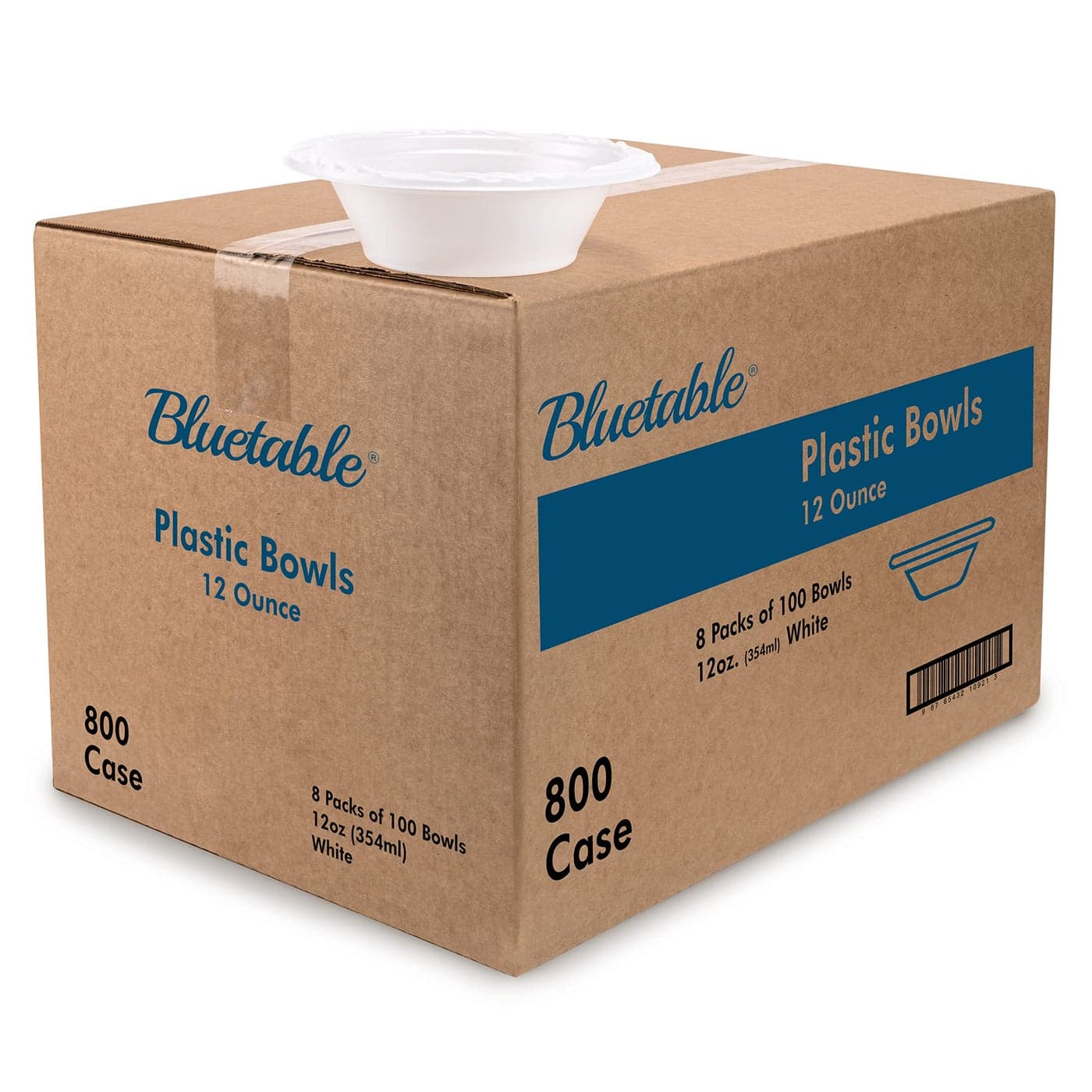 Bluetable Disposable Bowls 12 oz Bulk Case Pack 800 Count Plastic Bowl White Heavy Duty Bowls for Hot Soup Microwave Safe Paper Alternative Large Bowls Bulk 800 PackCase