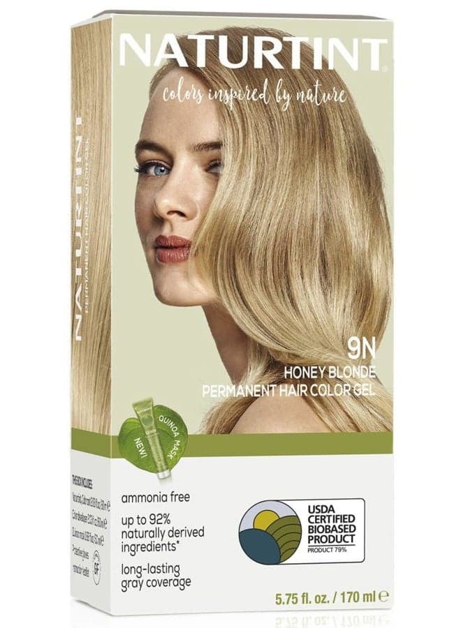 9N Honey Blonde Permanent Hair Color (Pack of 1), Ammonia Free, Vegan, Cruelty Free, up to 100% Gray Coverage, Long Lasting Results (Packaging may vary)
