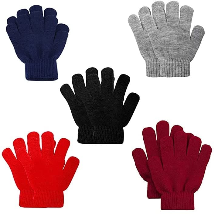 KETKAR Boys|Girls Kids Winter Gloves Pure Woolen Gloves_Pack Of 05(Multicolour,3-4 Years)