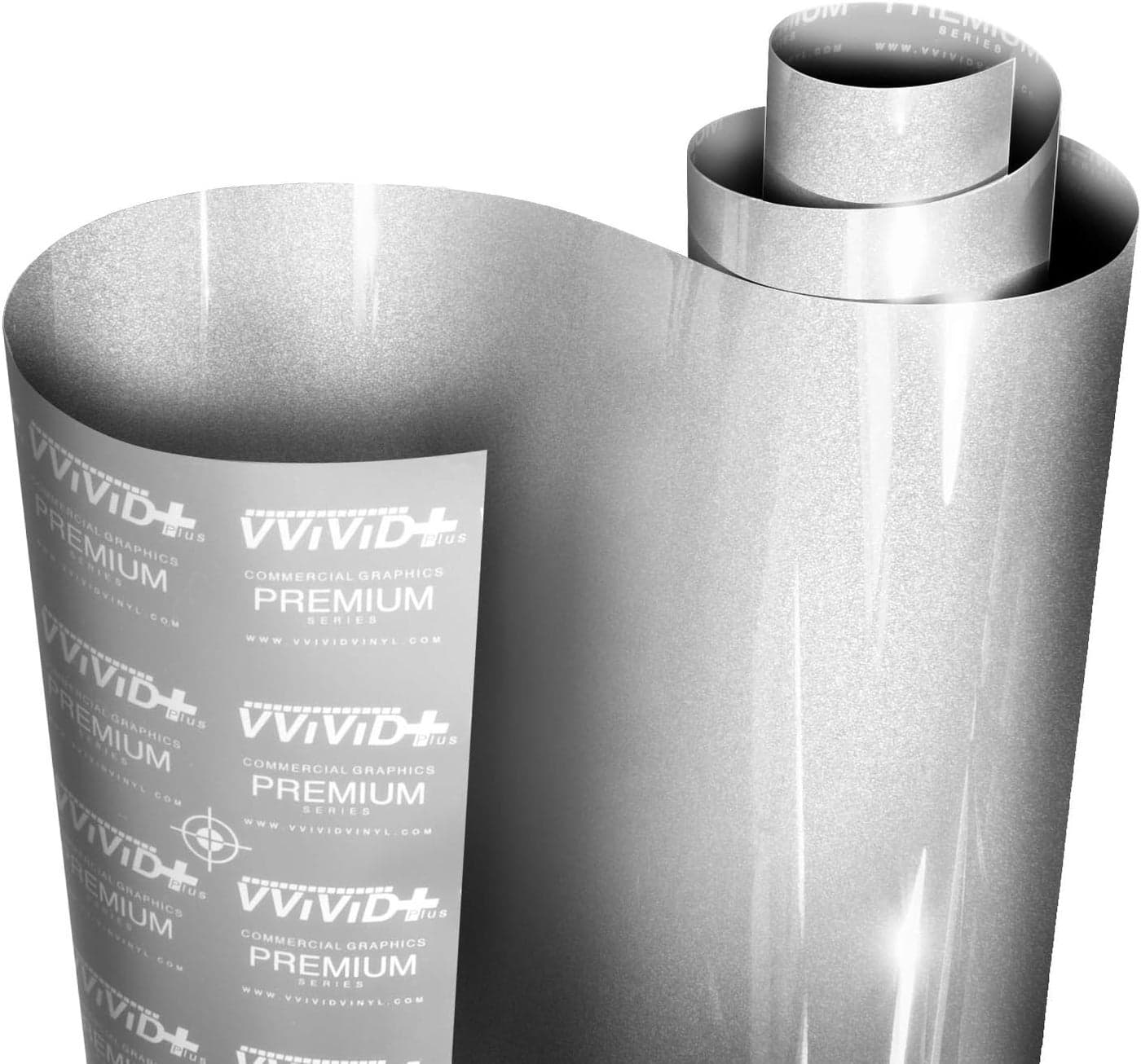 VViViD+ Ultra Gloss Silver Metallic Vinyl Car Wrap - Premium Paint Replacement Film Roll (3ft x 5ft)